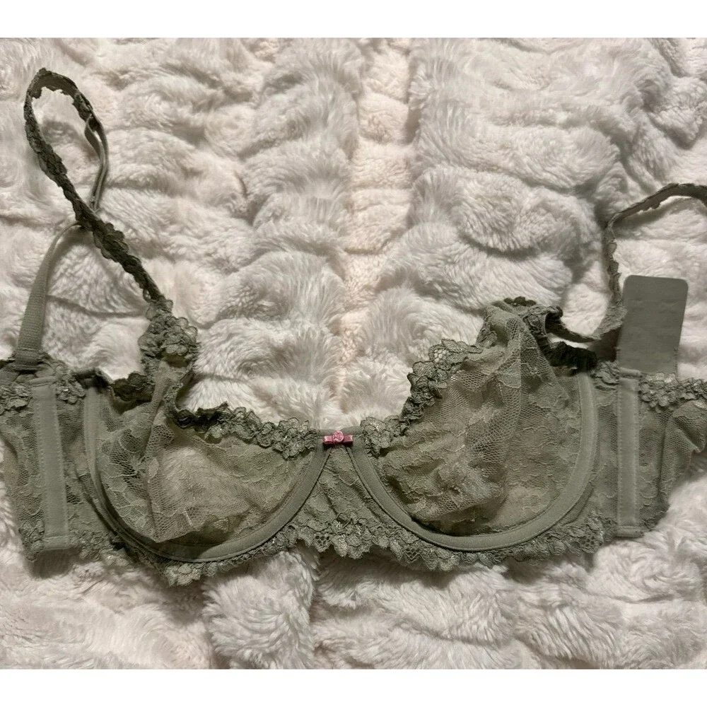 Skims Stretch Lace Underwire Demi Bra Talc - Picture 3 of 4